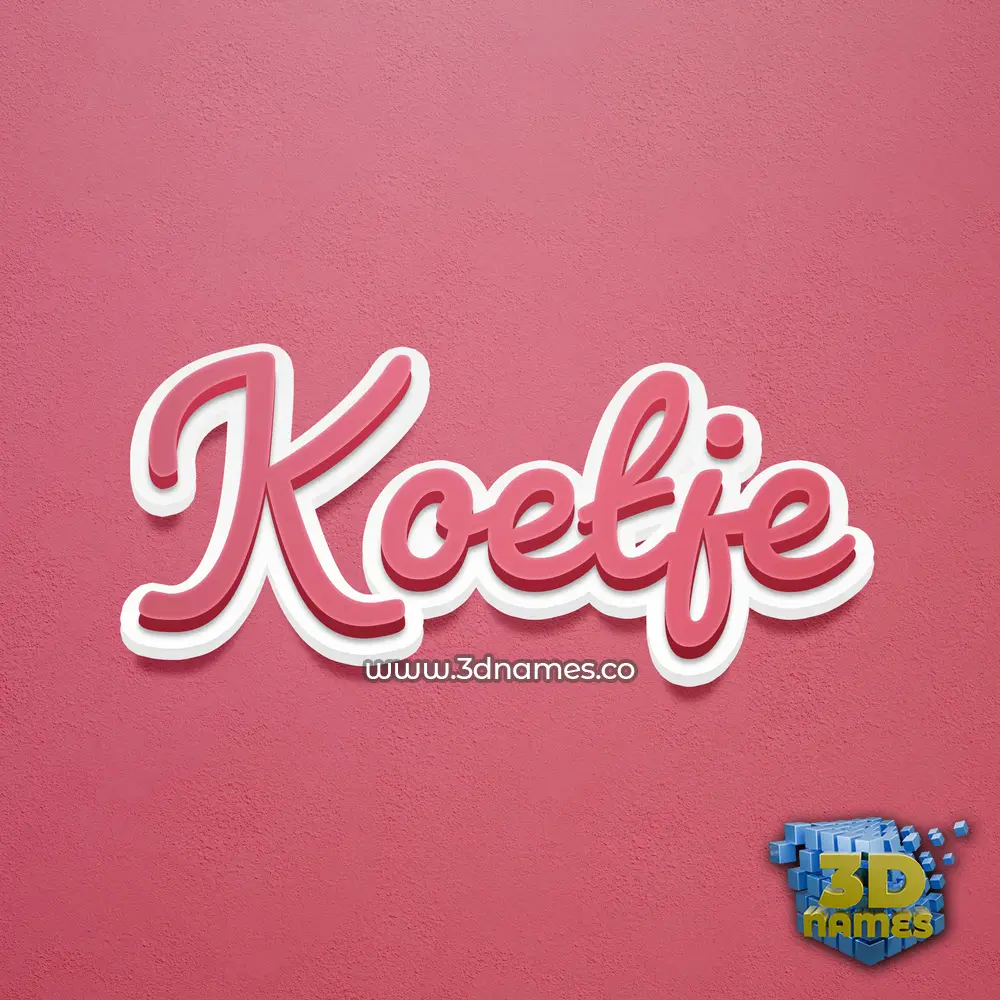 koetje in Red Scribble style - 3D name wallpaper