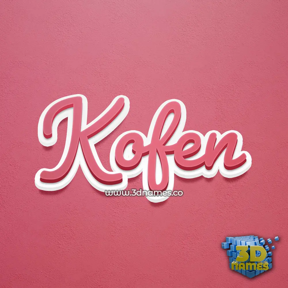 kofen in Red Scribble style - 3D name wallpaper