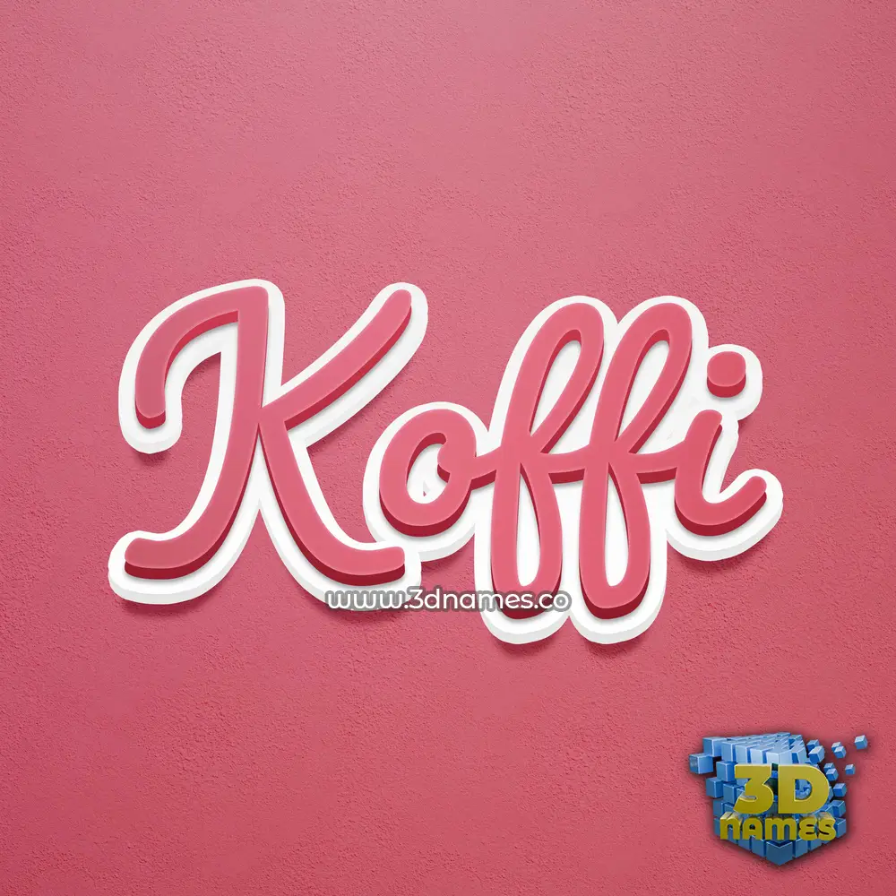 koffi in Red Scribble style - 3D name wallpaper