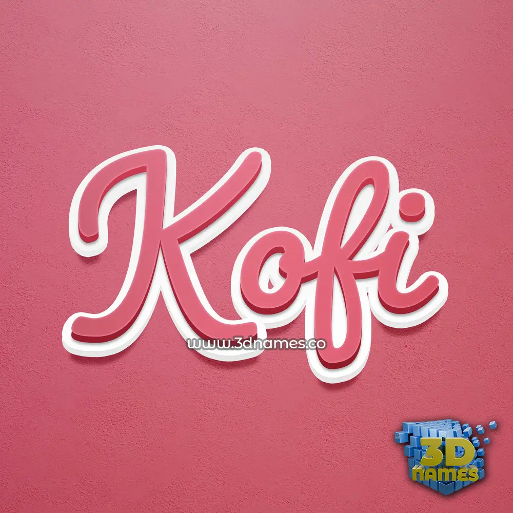 kofi in Red Scribble style - 3D name wallpaper