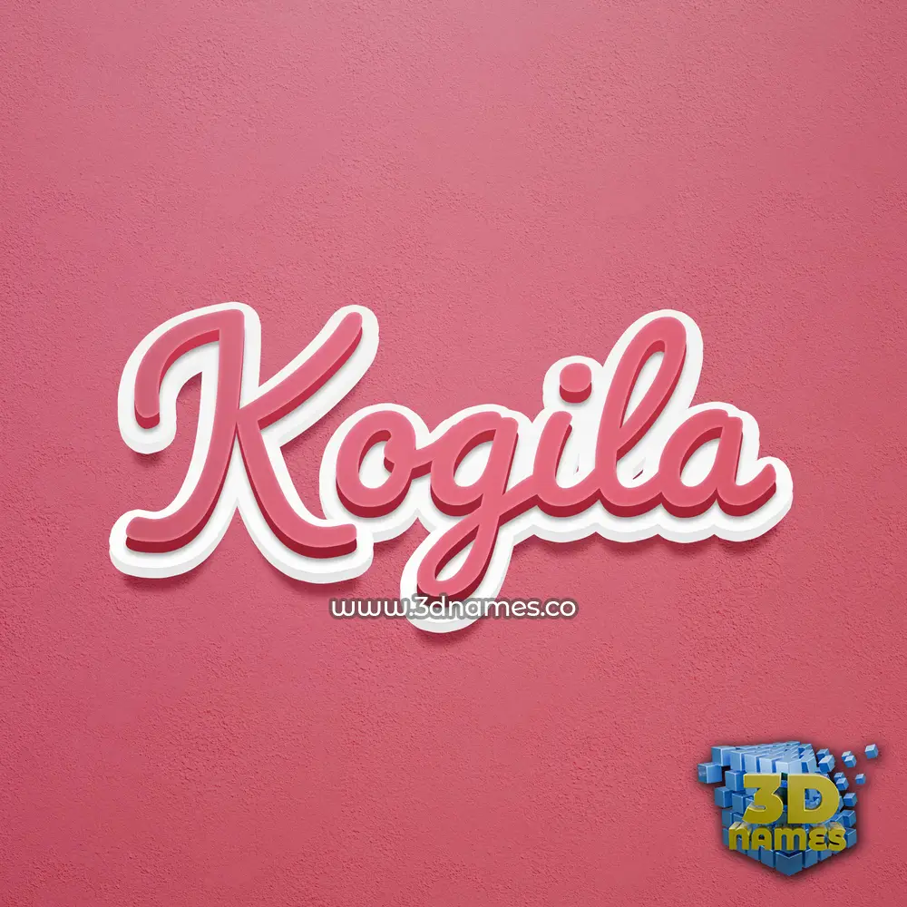 kogila in Red Scribble style - 3D name wallpaper