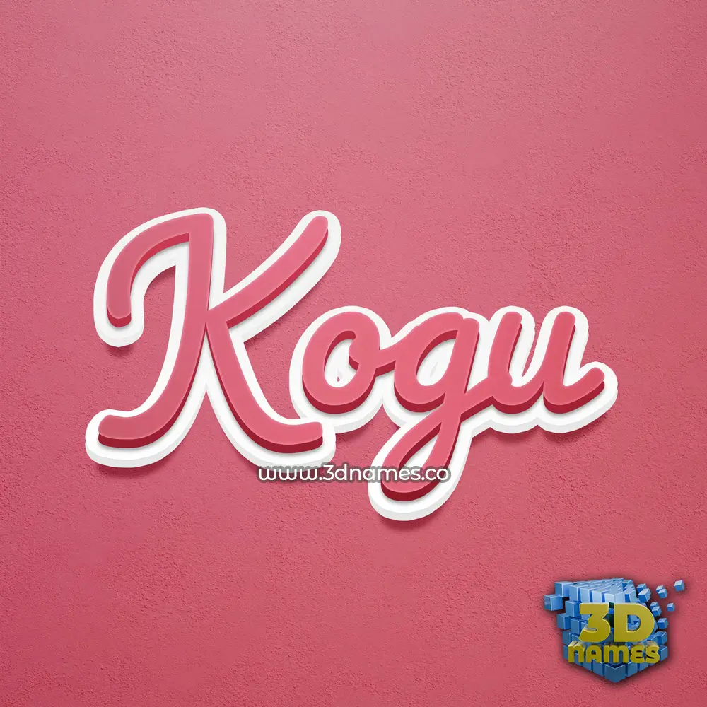 kogu in Red Scribble style - 3D name wallpaper