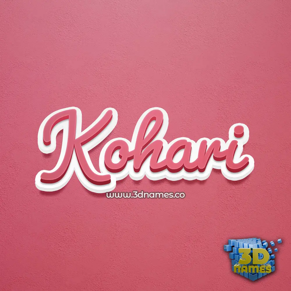 kohari in Red Scribble style - 3D name wallpaper