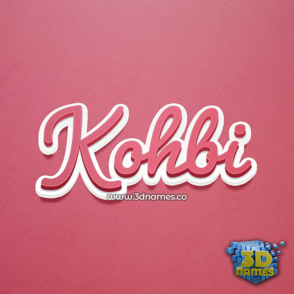 kohbi in Red Scribble style - 3D name wallpaper