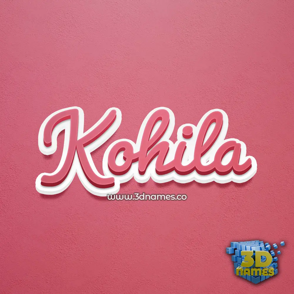 kohila in Red Scribble style - 3D name wallpaper