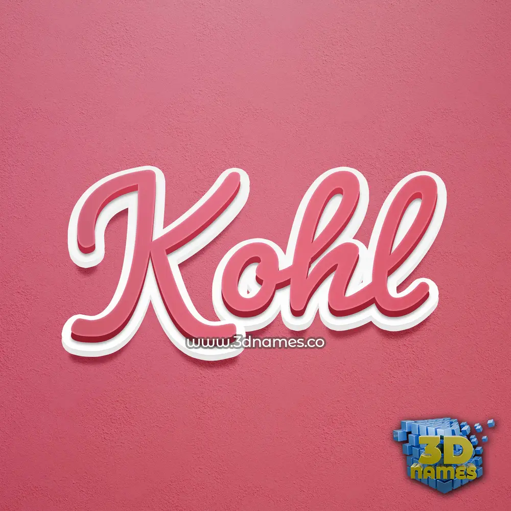 kohl in Red Scribble style - 3D name wallpaper
