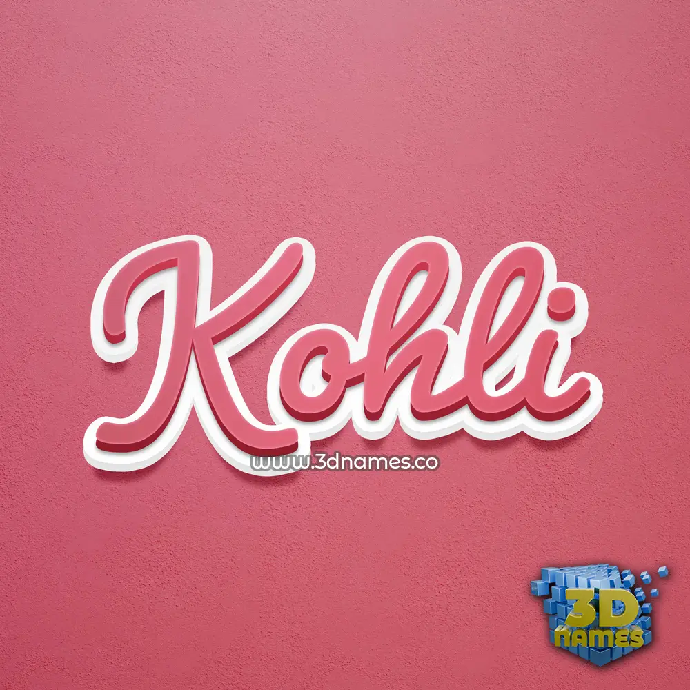 kohli in Red Scribble style - 3D name wallpaper