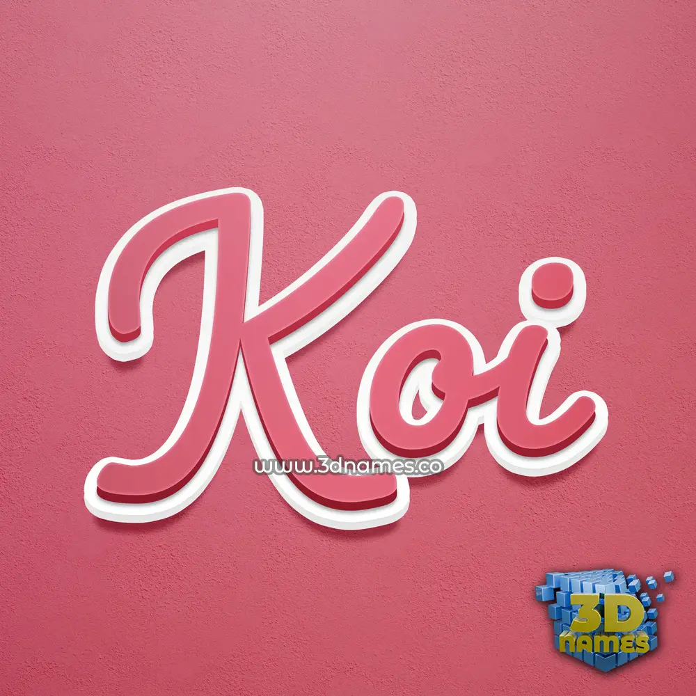 koi in Red Scribble style - 3D name wallpaper