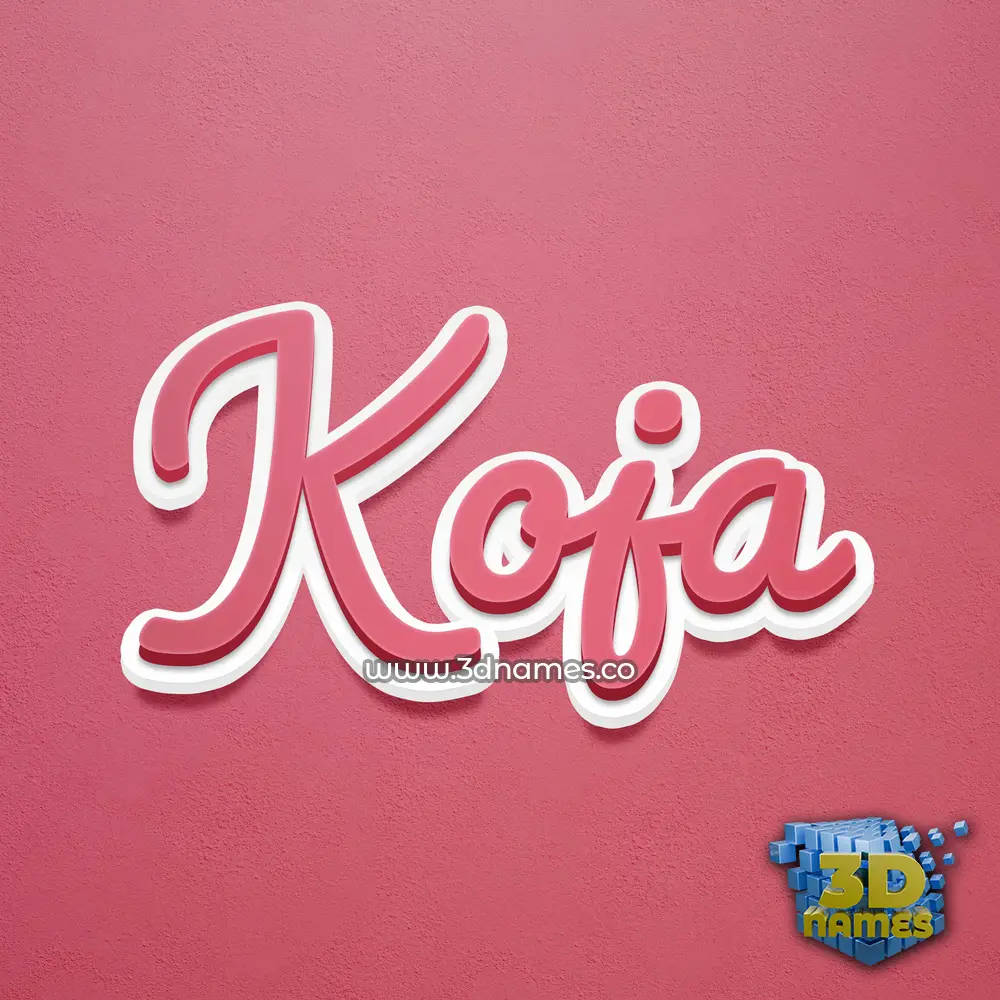 koja in Red Scribble style - 3D name wallpaper