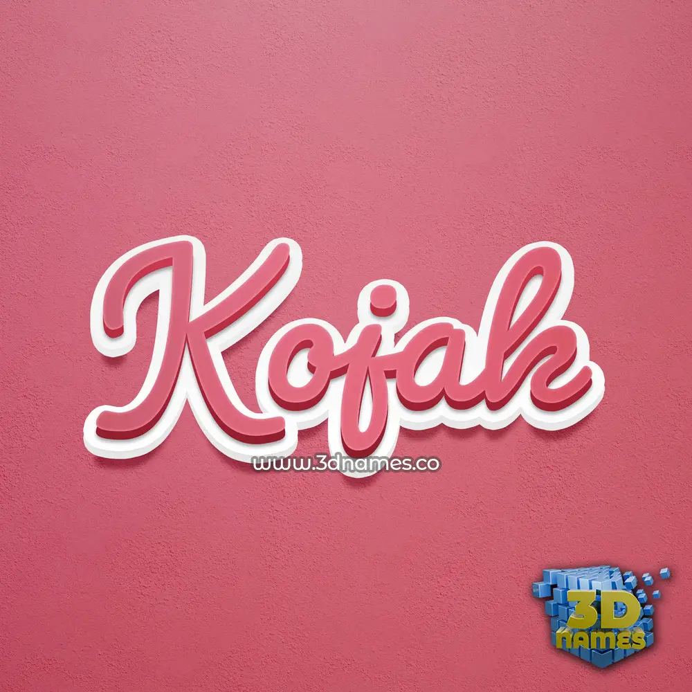 kojak in Red Scribble style - 3D name wallpaper
