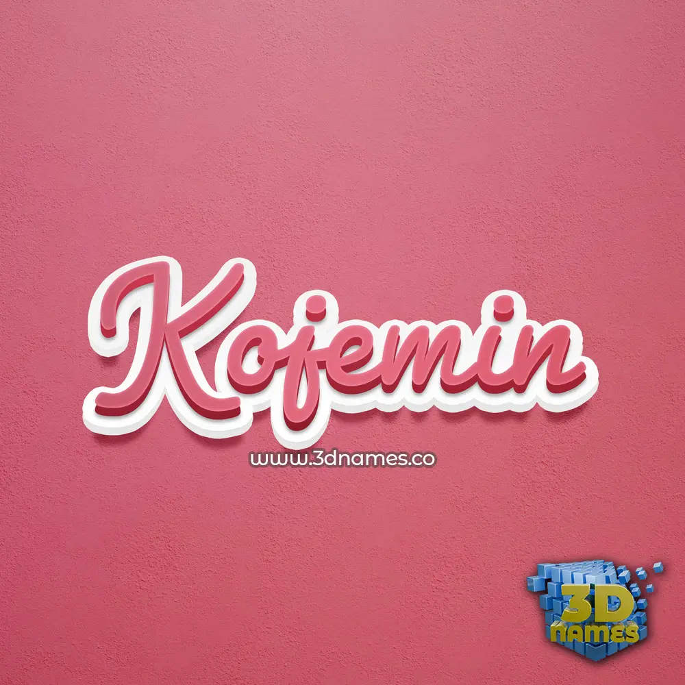 kojemin in Red Scribble style - 3D name wallpaper