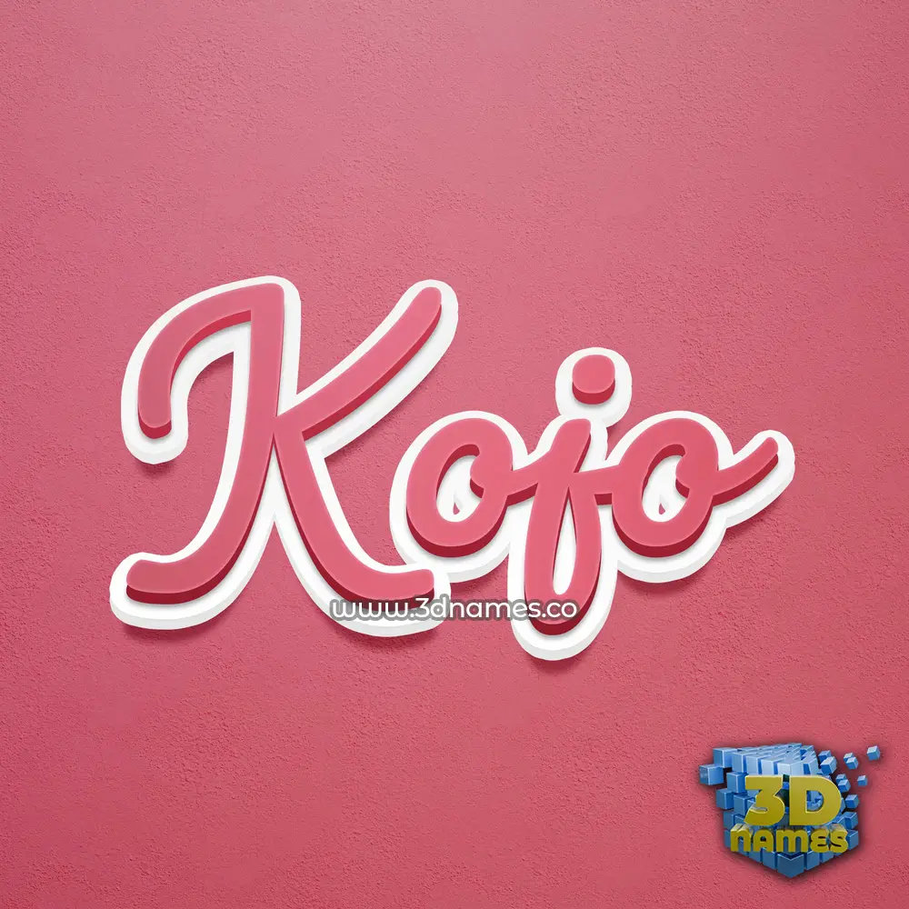 kojo in Red Scribble style - 3D name wallpaper