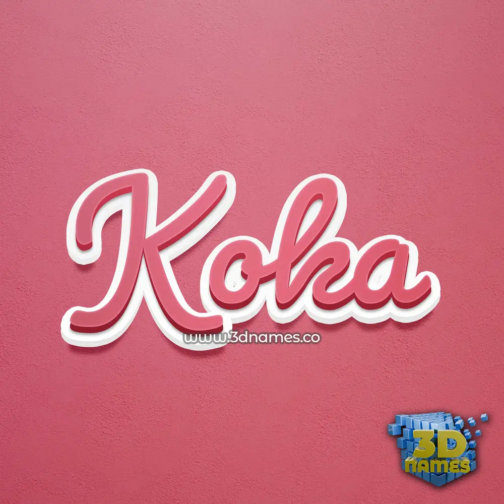 koka in Red Scribble style - 3D name wallpaper