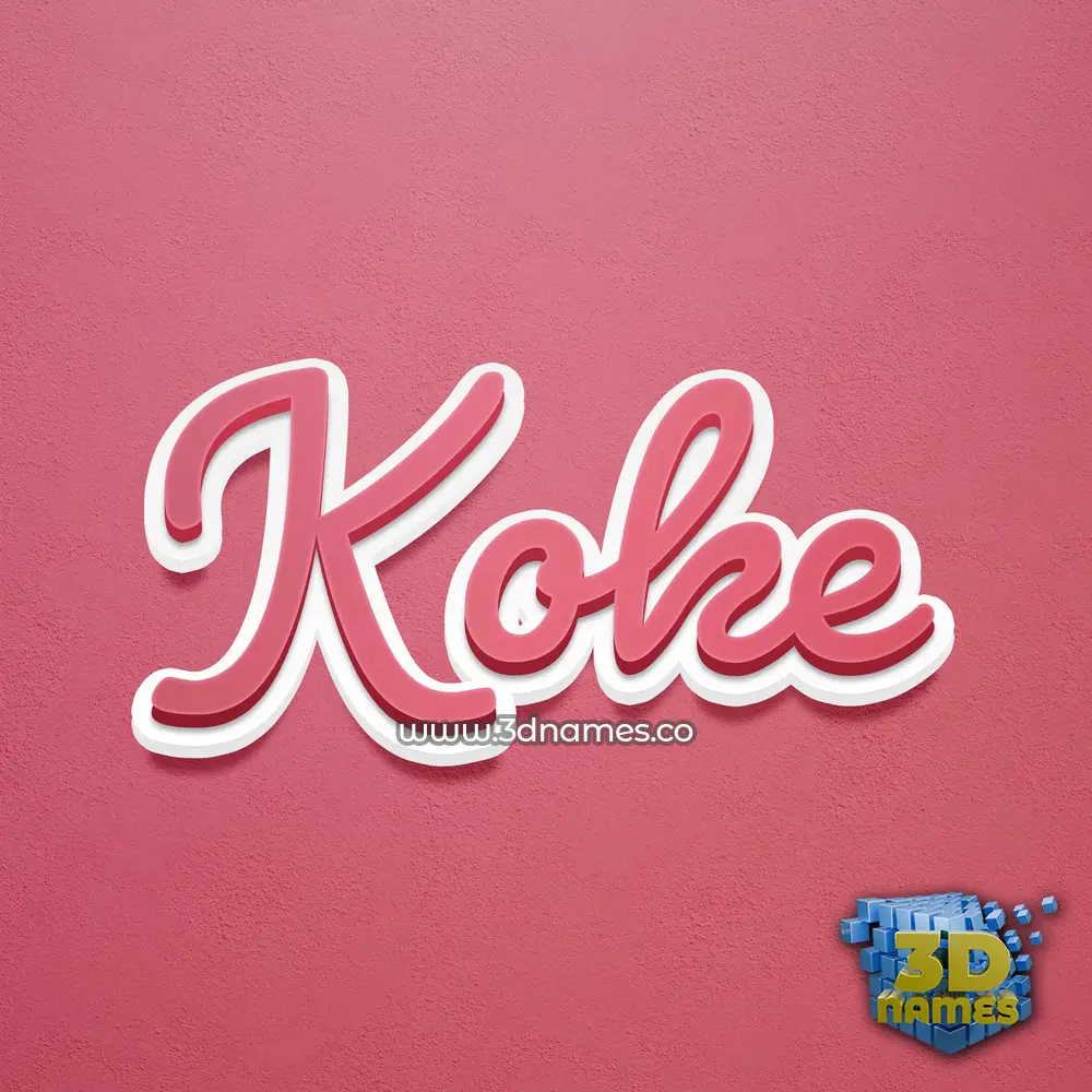 koke in Red Scribble style - 3D name wallpaper