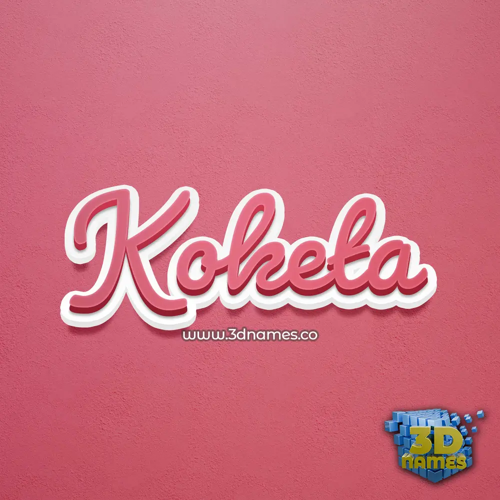 koketa in Red Scribble style - 3D name wallpaper