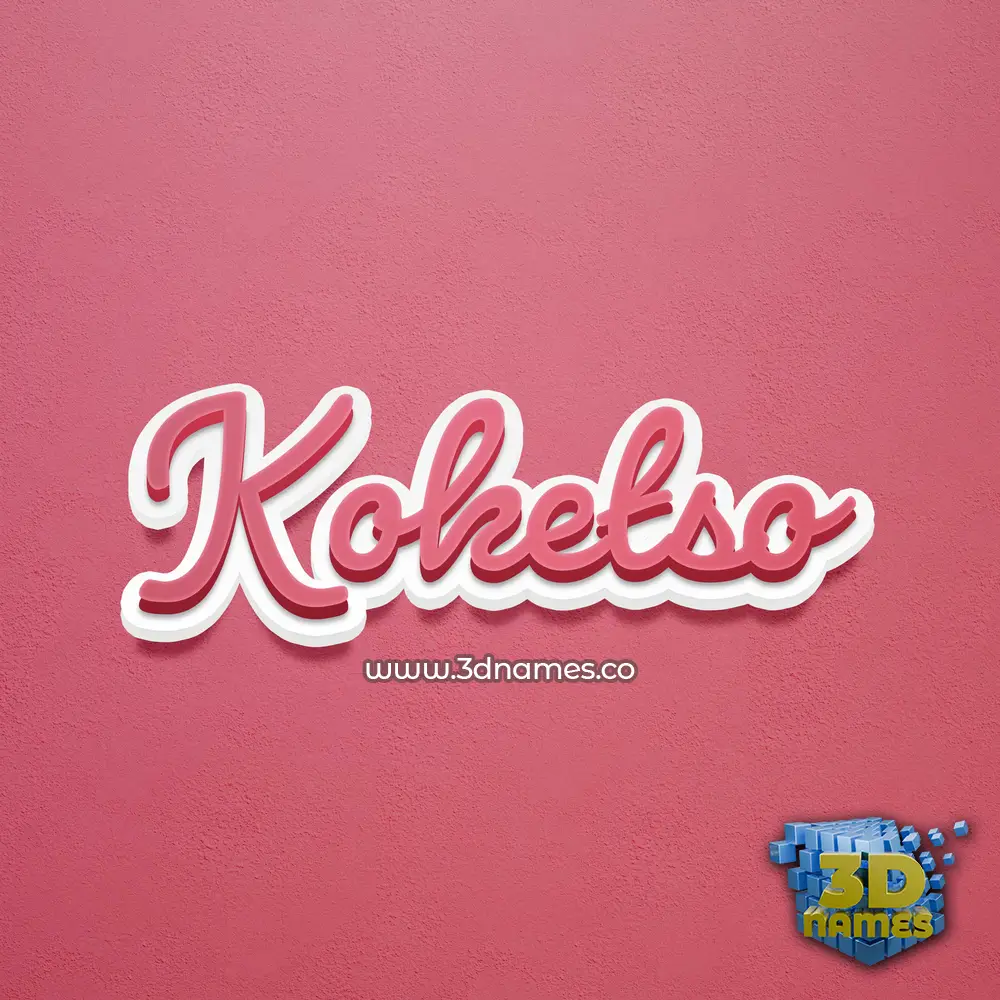 koketso in Red Scribble style - 3D name wallpaper
