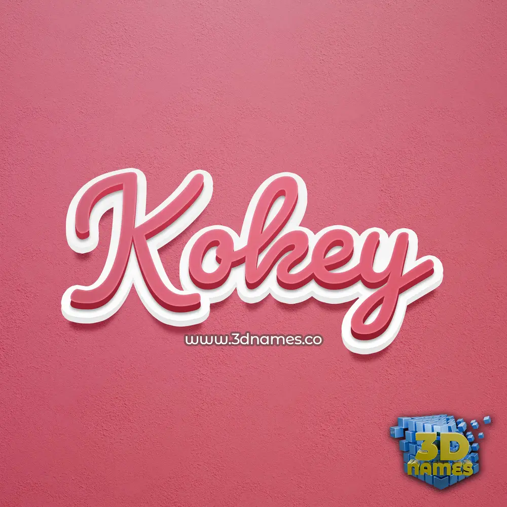 kokey in Red Scribble style - 3D name wallpaper