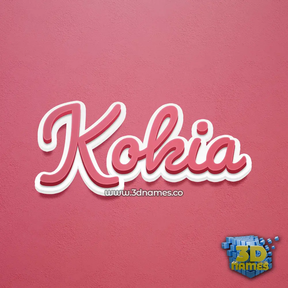 kokia in Red Scribble style - 3D name wallpaper