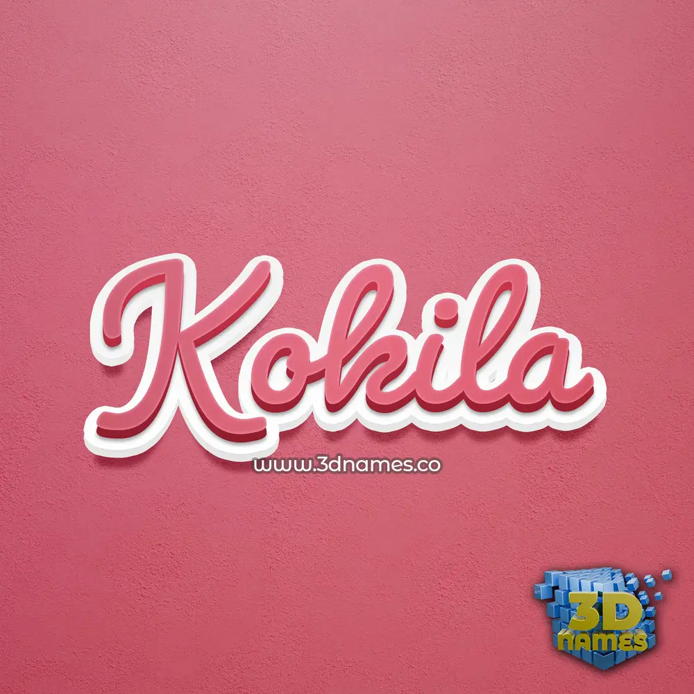 kokila in Red Scribble style - 3D name wallpaper
