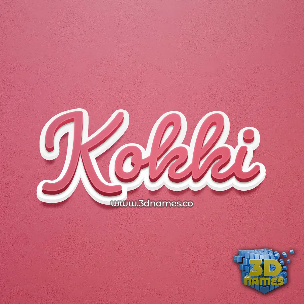 kokki in Red Scribble style - 3D name wallpaper