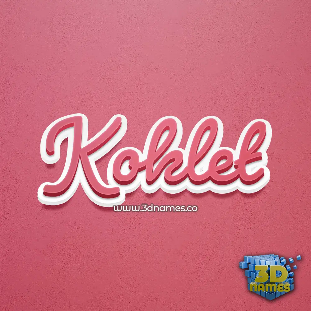 koklet in Red Scribble style - 3D name wallpaper
