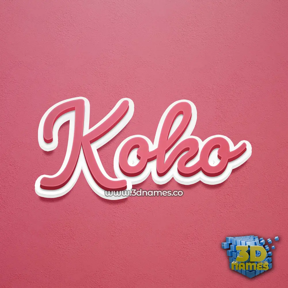 koko in Red Scribble style - 3D name wallpaper
