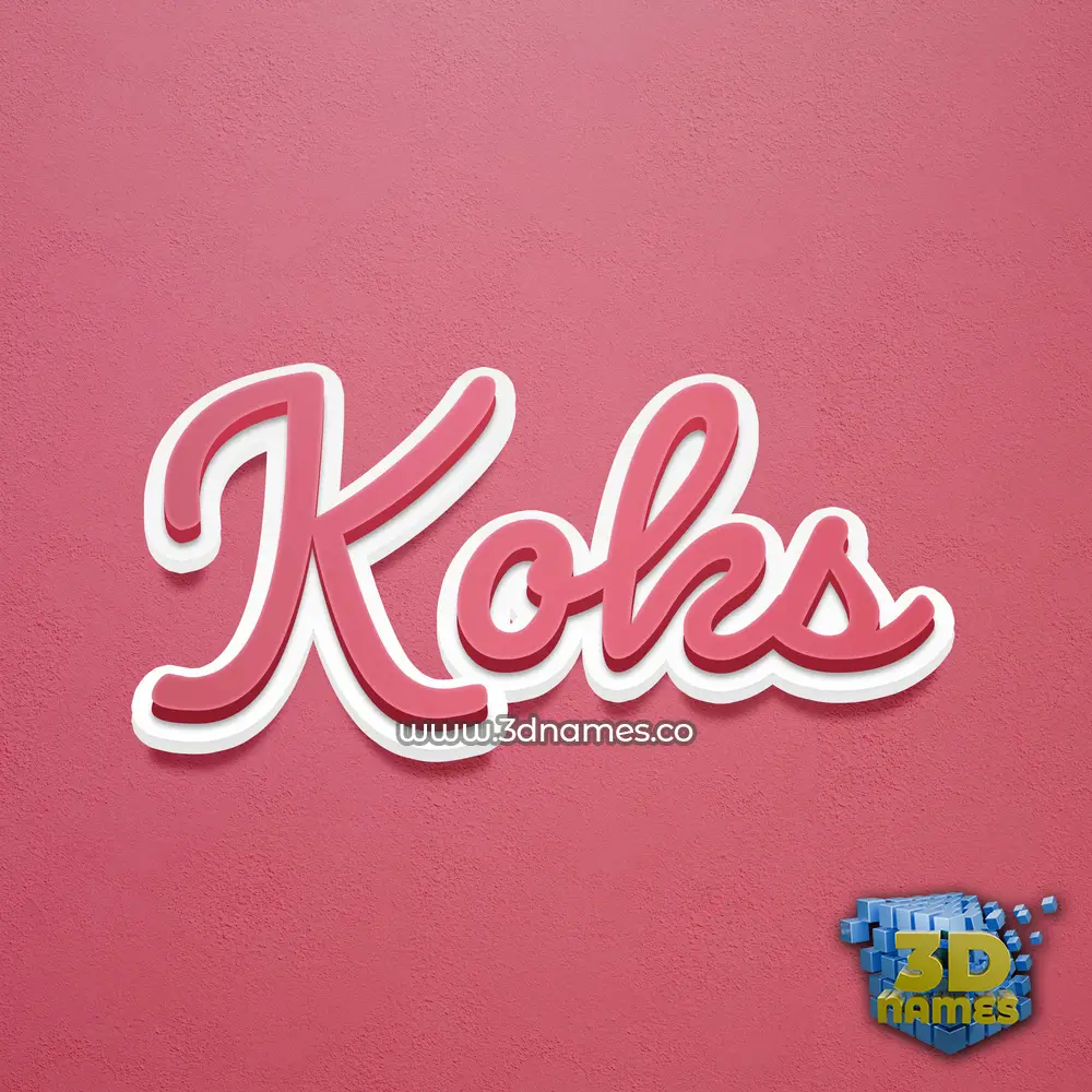koks in Red Scribble style - 3D name wallpaper