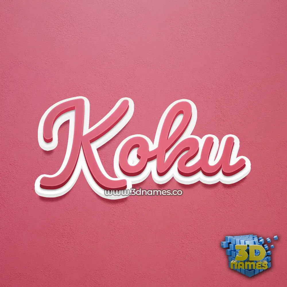 koku in Red Scribble style - 3D name wallpaper