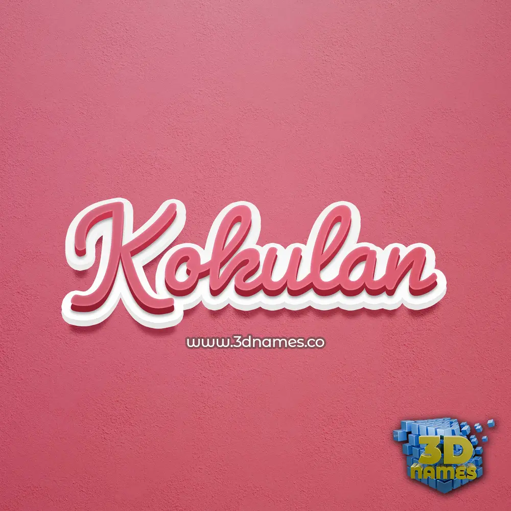 kokulan in Red Scribble style - 3D name wallpaper