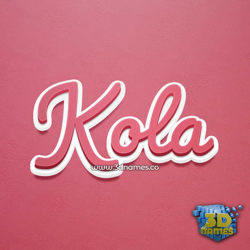 kola in Red Scribble style - 3D name wallpaper
