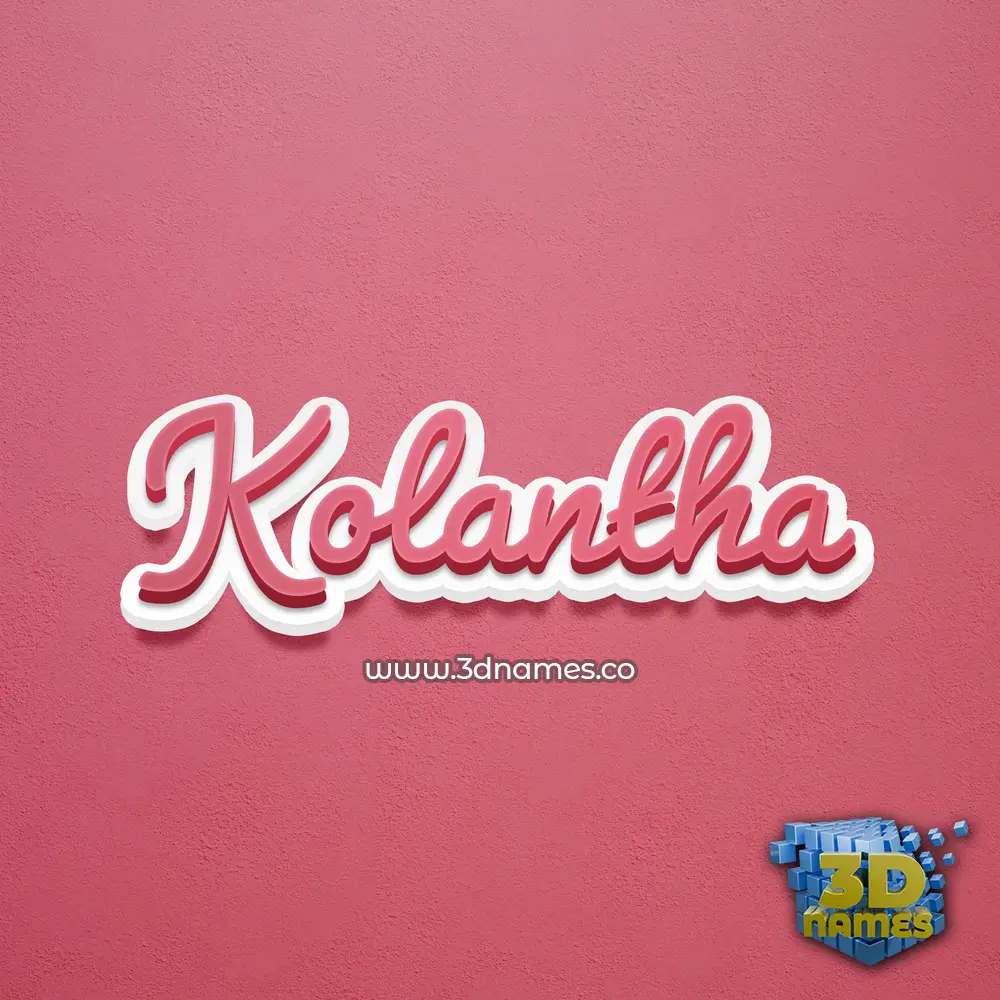kolantha in Red Scribble style - 3D name wallpaper