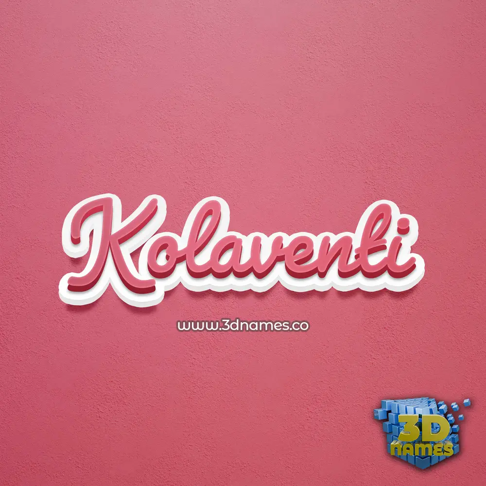 kolaventi in Red Scribble style - 3D name wallpaper