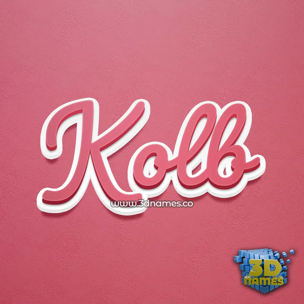 kolb in Red Scribble style - 3D name wallpaper