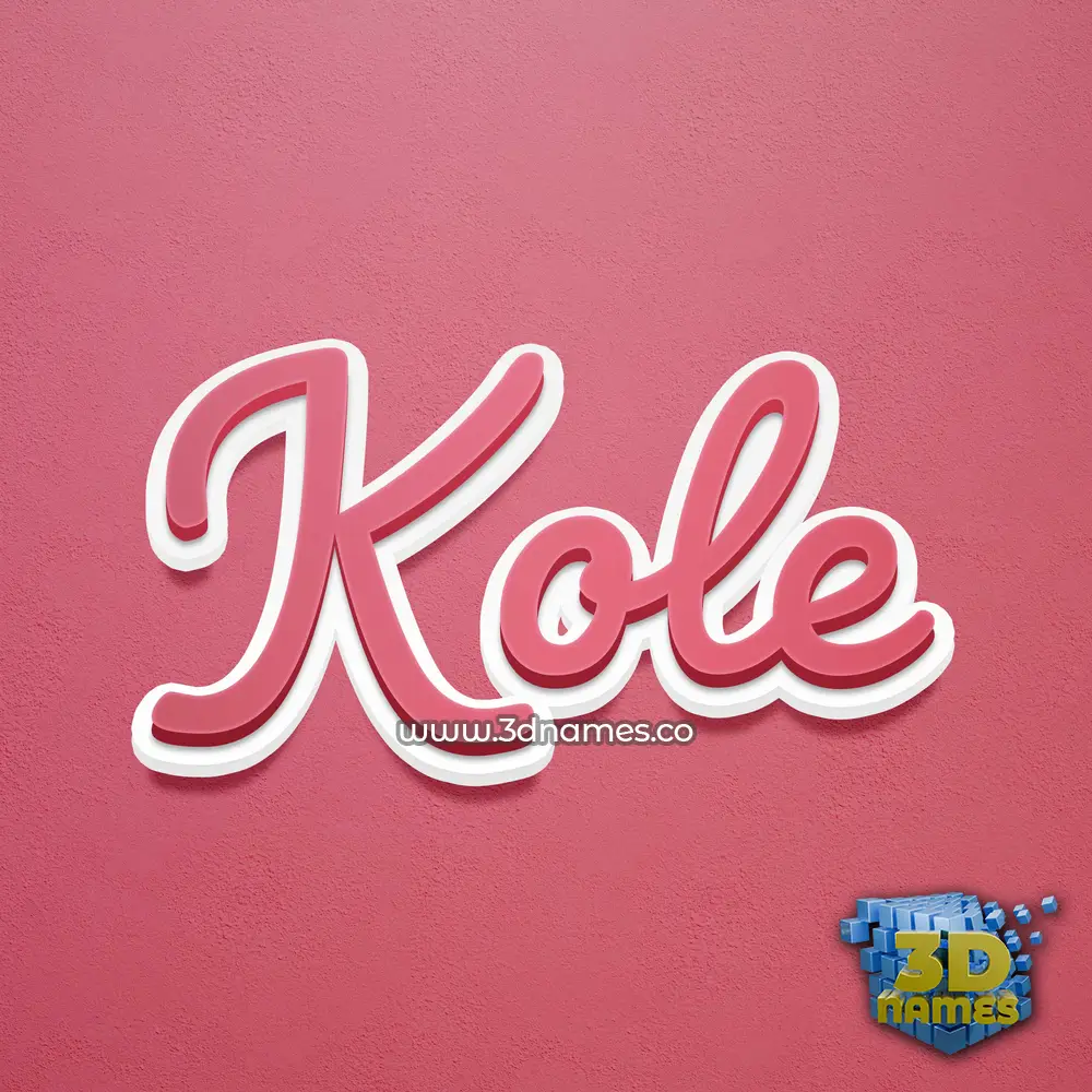 kole in Red Scribble style - 3D name wallpaper