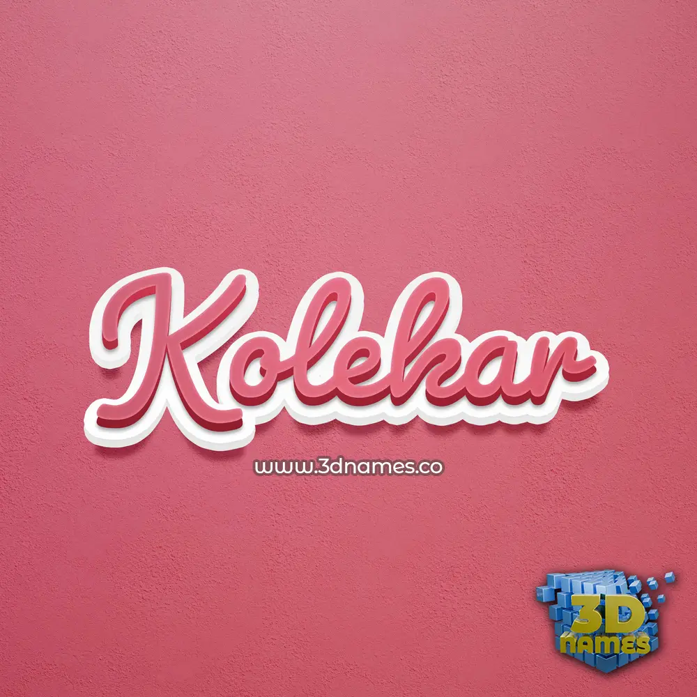 kolekar in Red Scribble style - 3D name wallpaper