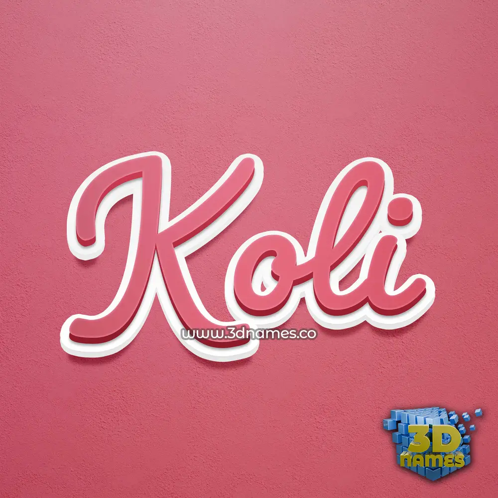 koli in Red Scribble style - 3D name wallpaper