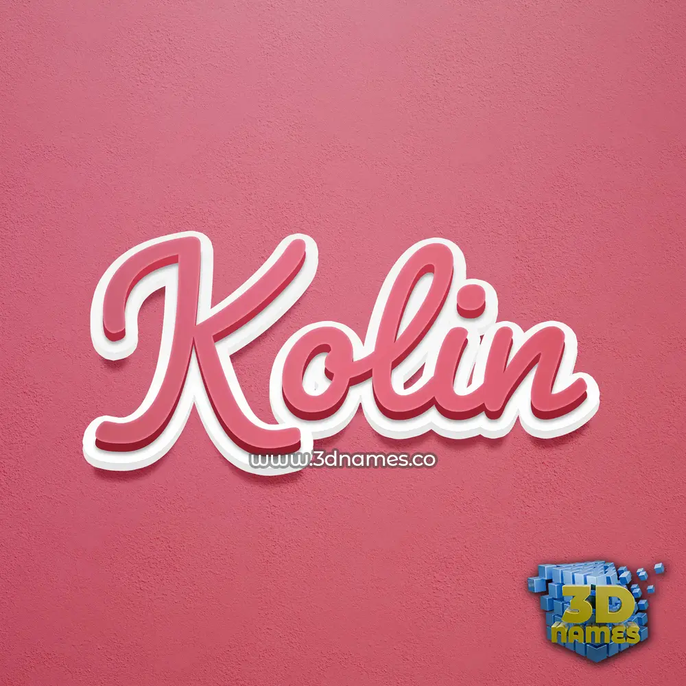 kolin in Red Scribble style - 3D name wallpaper