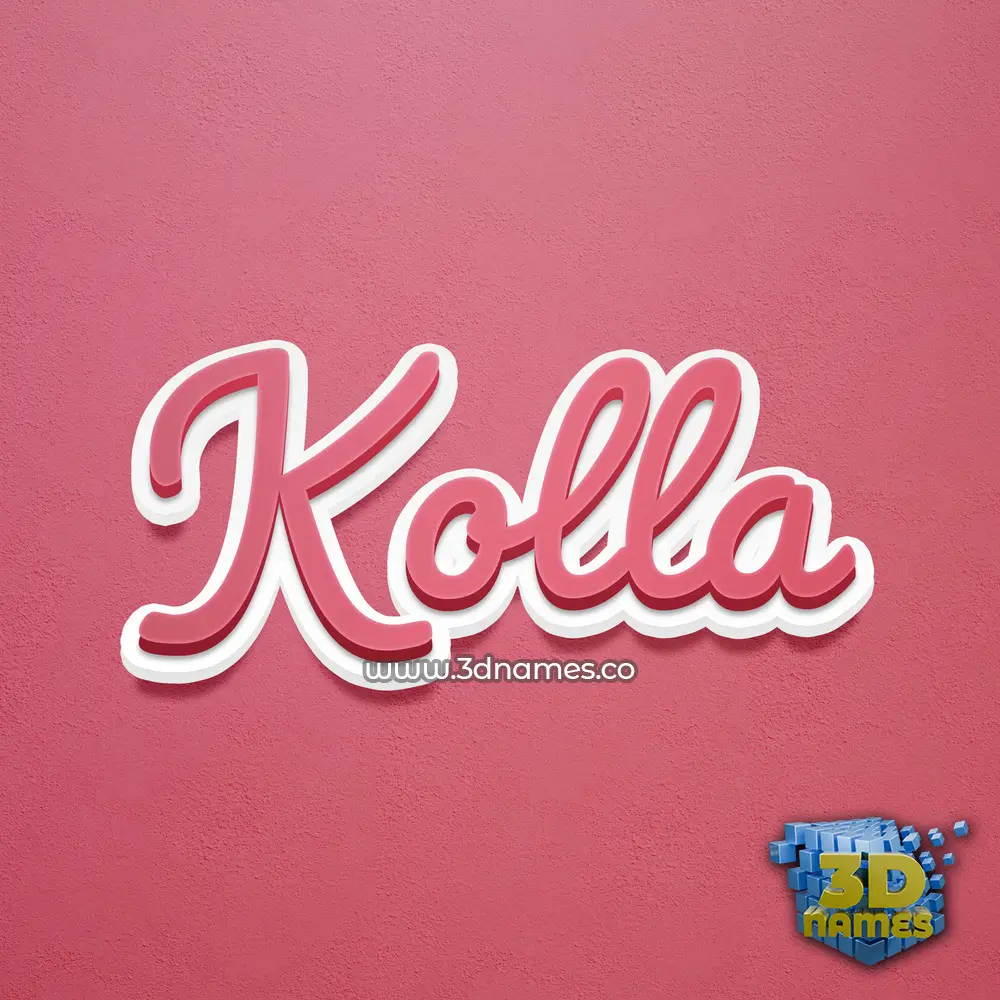 kolla in Red Scribble style - 3D name wallpaper