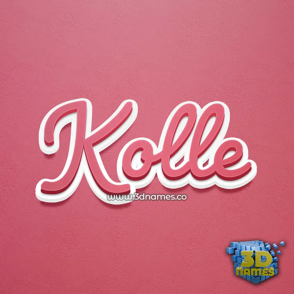 kolle in Red Scribble style - 3D name wallpaper