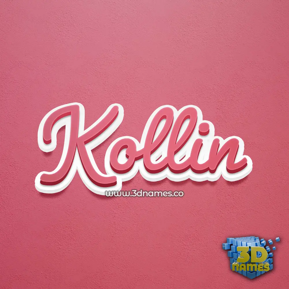 kollin in Red Scribble style - 3D name wallpaper
