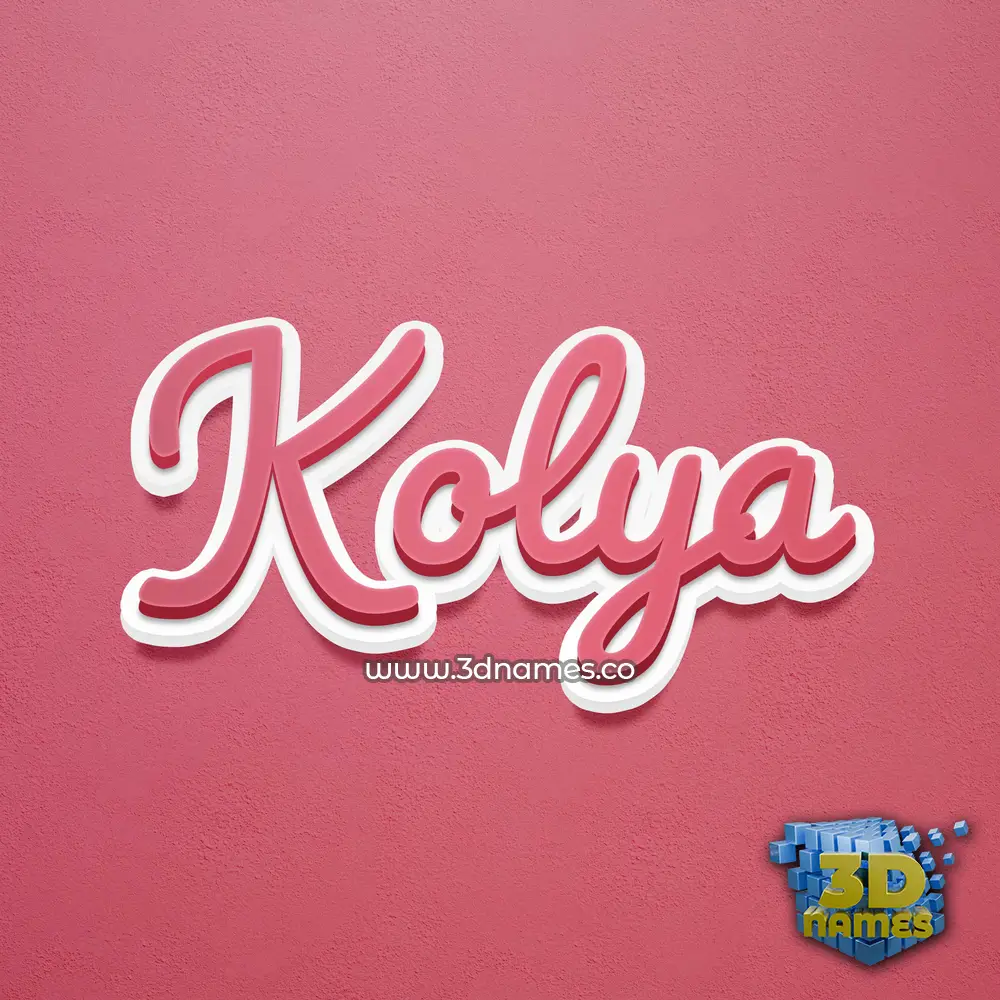 kolya in Red Scribble style - 3D name wallpaper