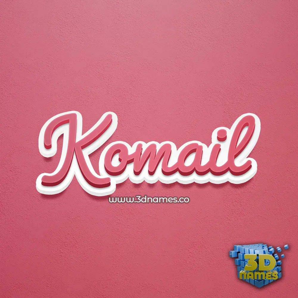 komail in Red Scribble style - 3D name wallpaper