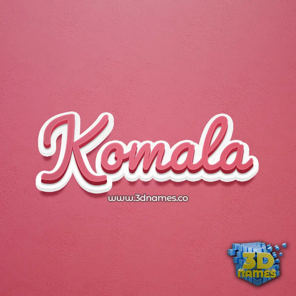 komala in Red Scribble style - 3D name wallpaper