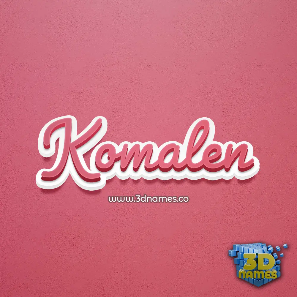 komalen in Red Scribble style - 3D name wallpaper