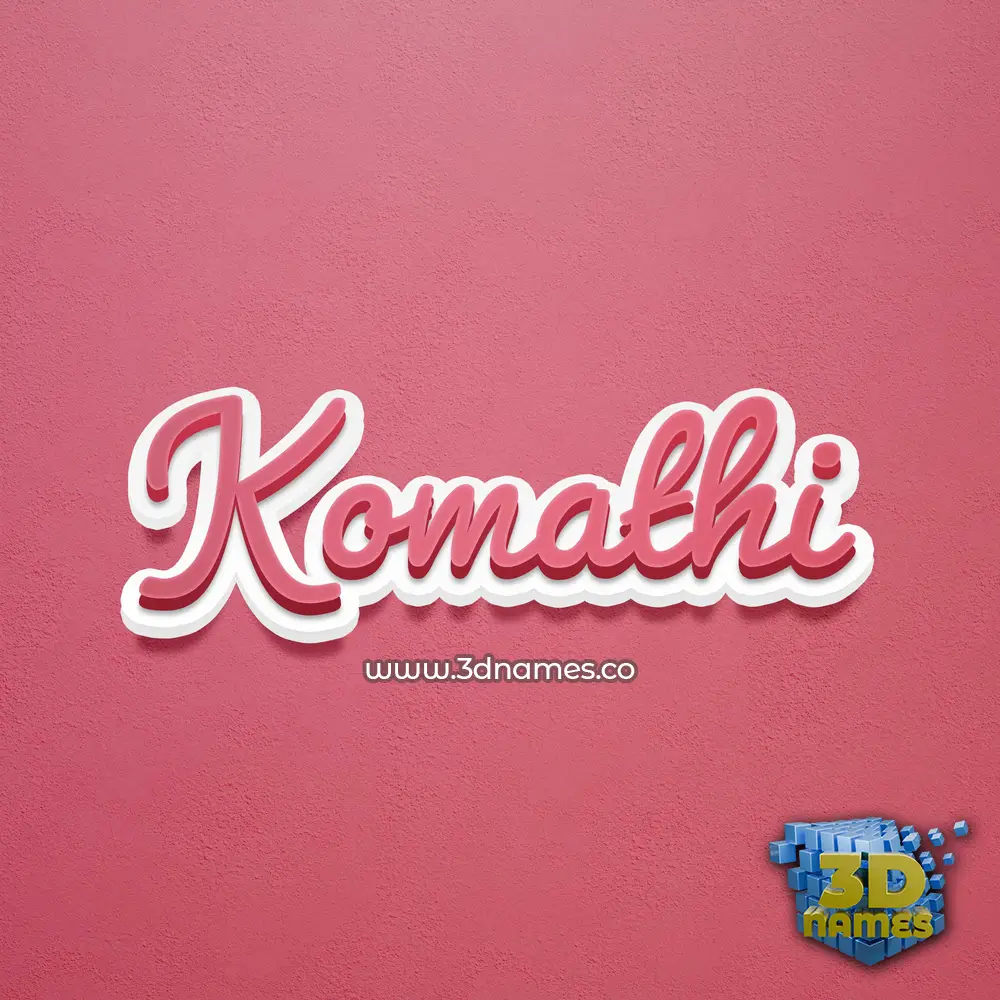 komathi in Red Scribble style - 3D name wallpaper