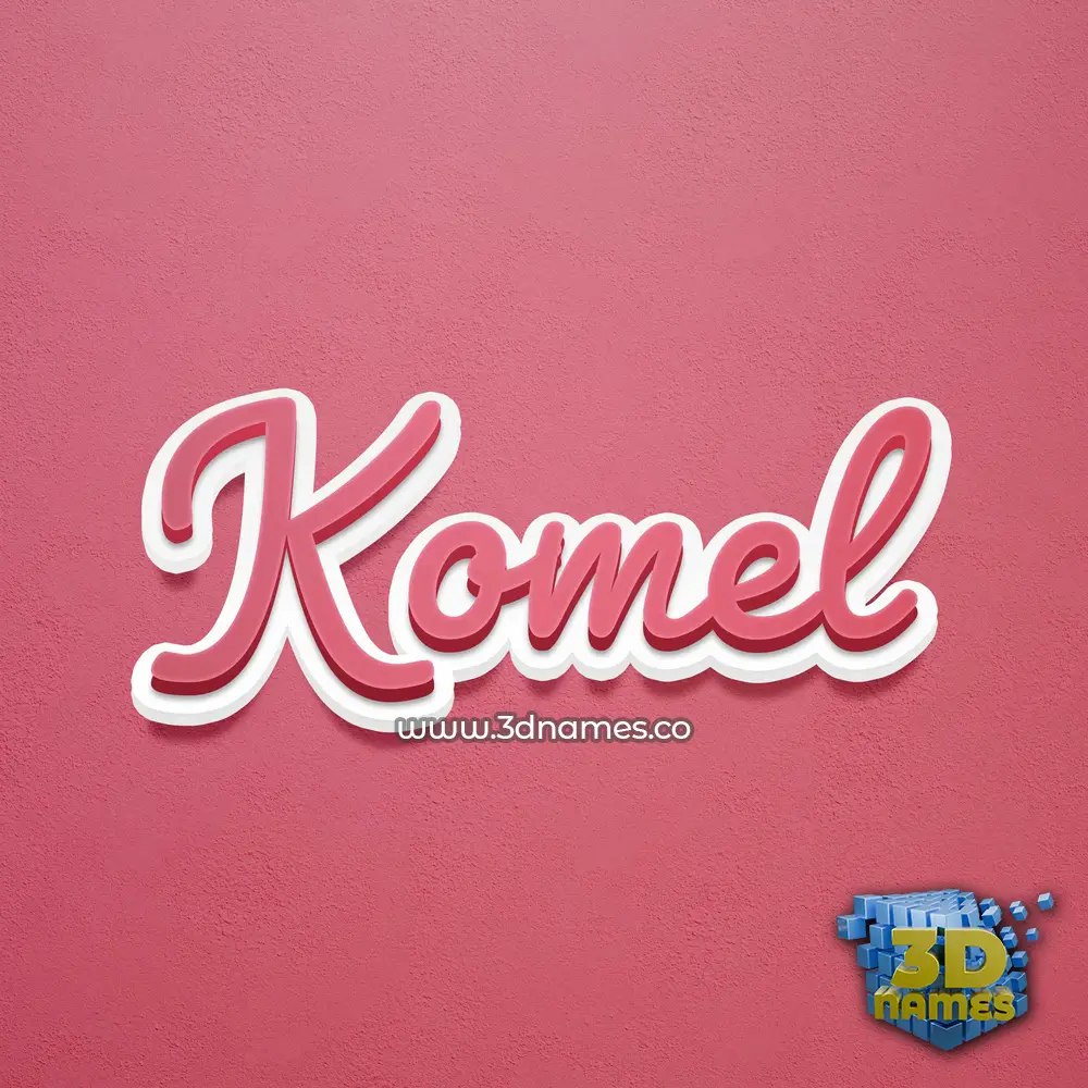 komel in Red Scribble style - 3D name wallpaper