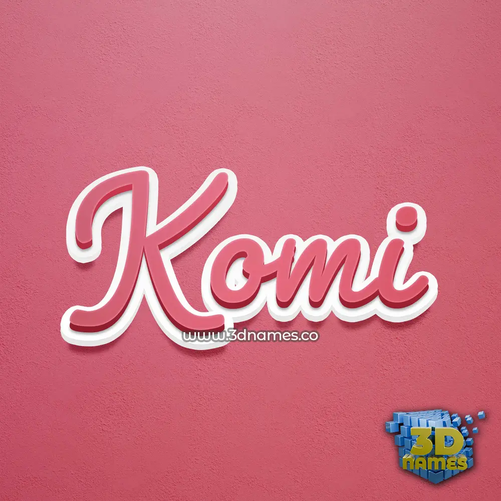 komi in Red Scribble style - 3D name wallpaper