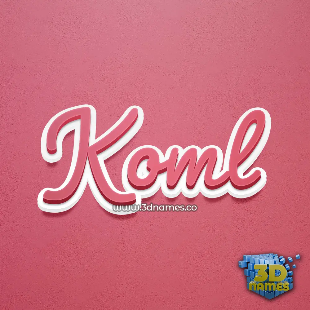 koml in Red Scribble style - 3D name wallpaper