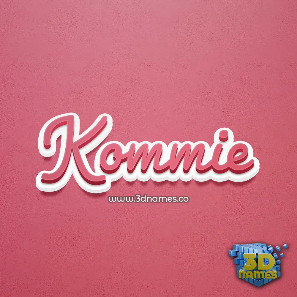 kommie in Red Scribble style - 3D name wallpaper