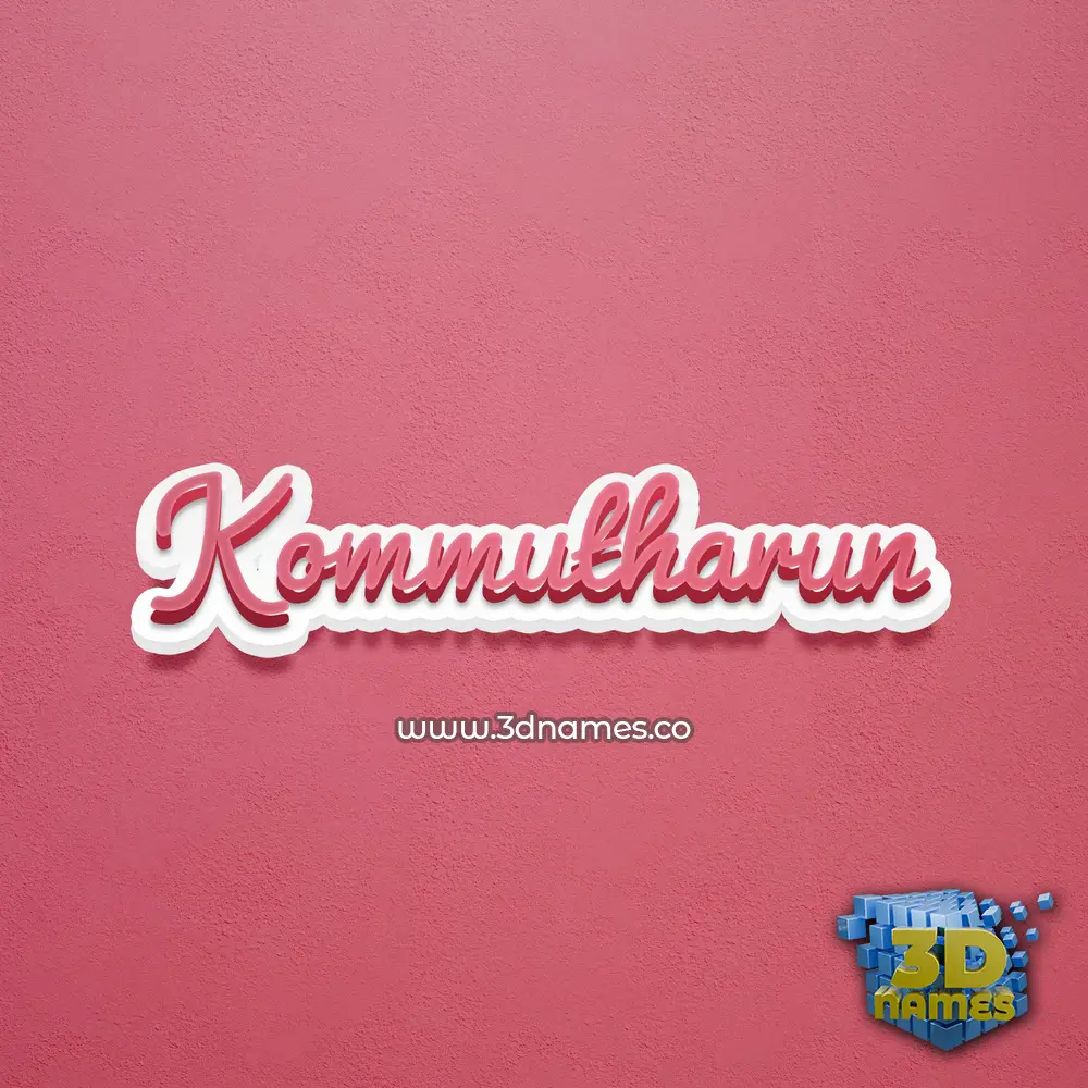 kommutharun in Red Scribble style - 3D name wallpaper
